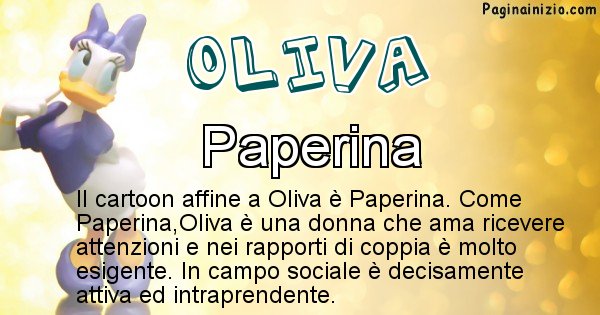 Oliva - Personaggio dei cartoni associato a Oliva