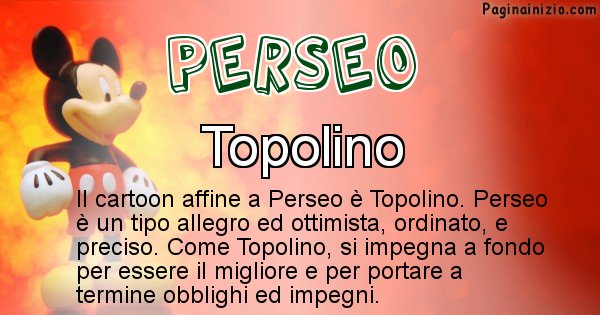 Perseo - Personaggio dei cartoni associato a Perseo