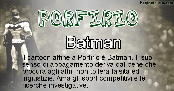 Porfirio - Personaggio dei cartoni associato a Porfirio