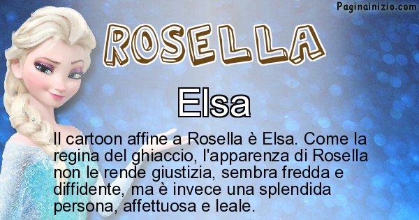 Rosella - Personaggio dei cartoni associato a Rosella