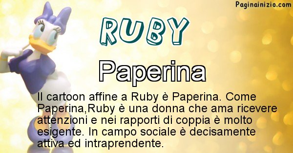 Ruby - Personaggio dei cartoni associato a Ruby