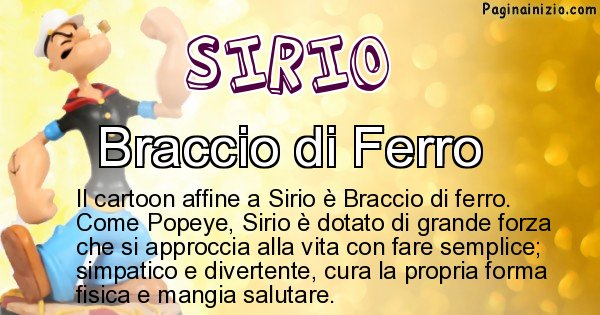 Sirio - Personaggio dei cartoni associato a Sirio