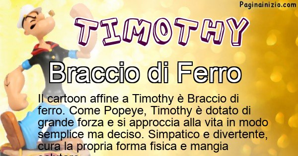 Timothy - Personaggio dei cartoni associato a Timothy