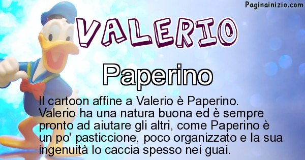 Valerio - Personaggio dei cartoni associato a Valerio