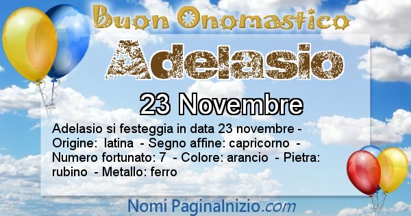 Adelasio - Onomastico del nome Adelasio