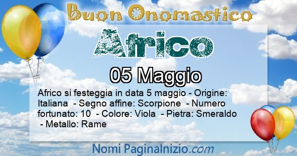 Africo - Onomastico del nome Africo