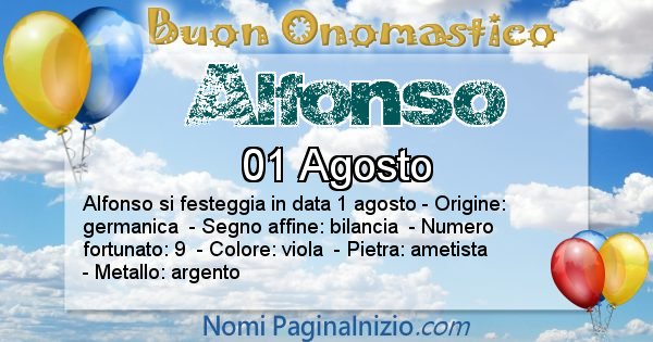 Alfonso - Onomastico del nome Alfonso