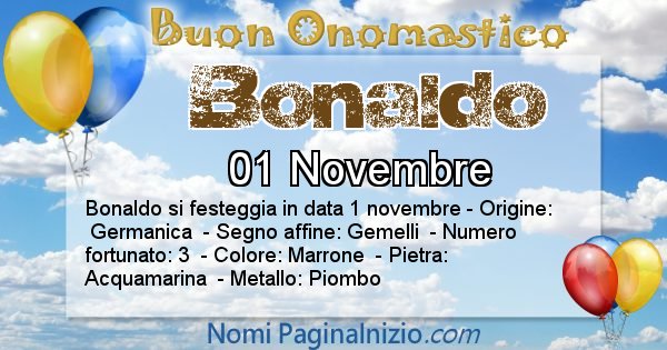 Bonaldo - Onomastico del nome Bonaldo