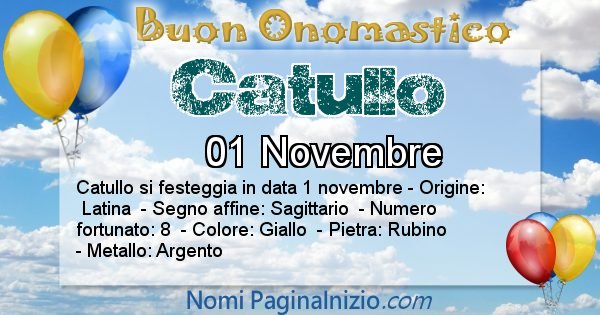 Catullo - Onomastico del nome Catullo