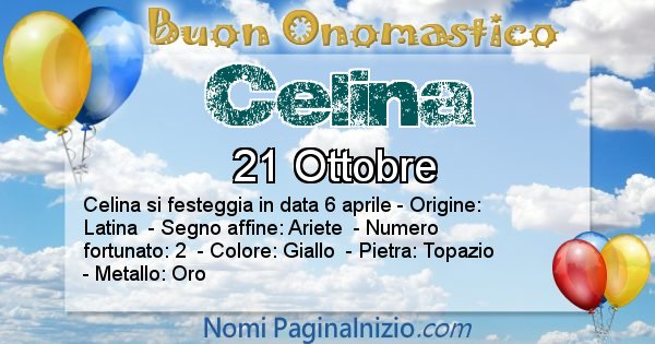 Celina - Onomastico del nome Celina