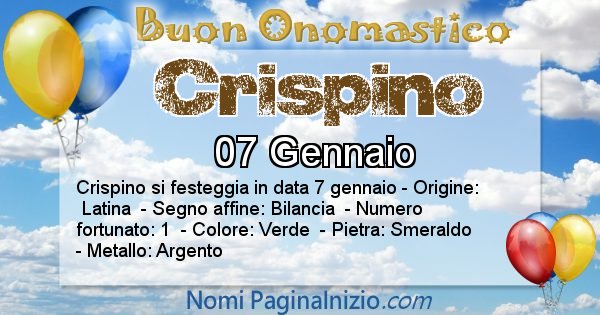 Crispino - Onomastico del nome Crispino