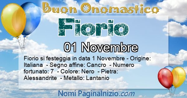 Fiorio - Onomastico del nome Fiorio