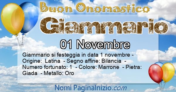 Giammario - Onomastico del nome Giammario