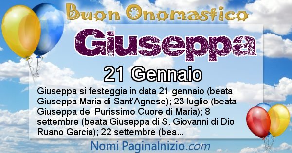 Giuseppa - Onomastico del nome Giuseppa