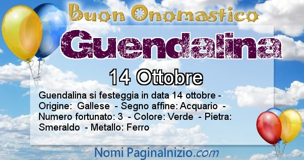 Guendalina - Onomastico del nome Guendalina