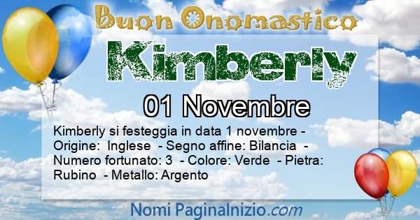 Kimberly - Onomastico del nome Kimberly