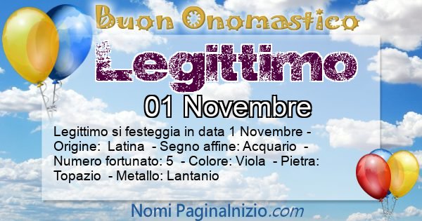 Legittimo - Onomastico del nome Legittimo