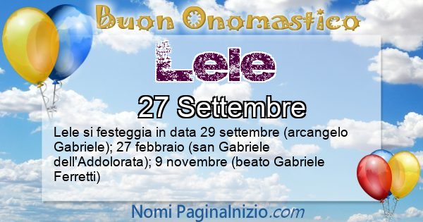 Lele - Onomastico del nome Lele