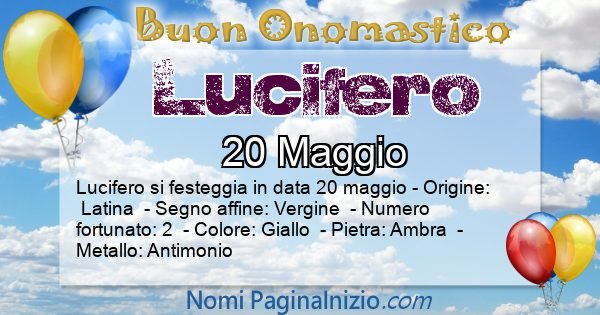 Lucifero - Onomastico del nome Lucifero