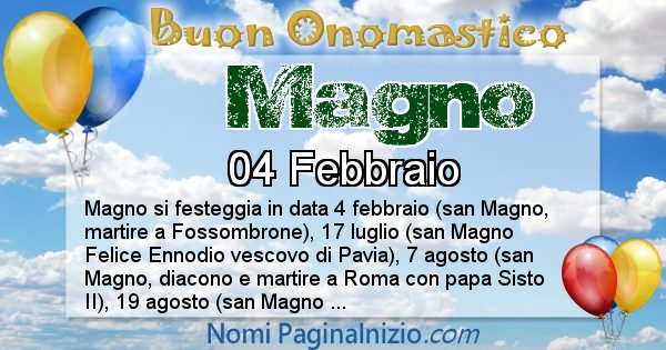 Magno - Onomastico del nome Magno