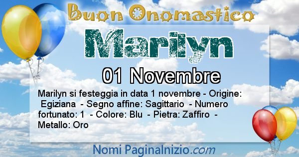 Marilyn - Onomastico del nome Marilyn