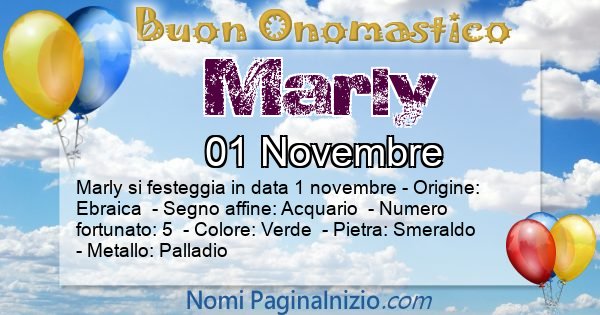 Marly - Onomastico del nome Marly