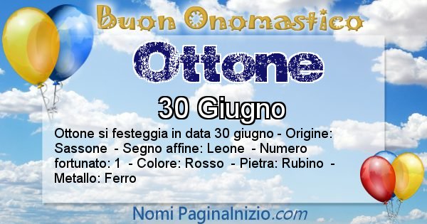 Ottone - Onomastico del nome Ottone