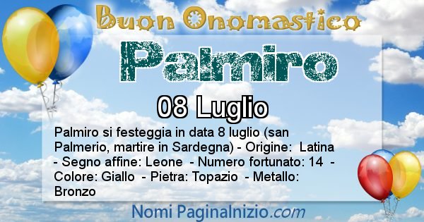 Palmiro - Onomastico del nome Palmiro