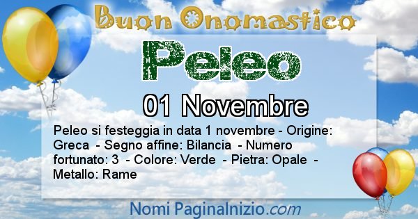 Peleo - Onomastico del nome Peleo