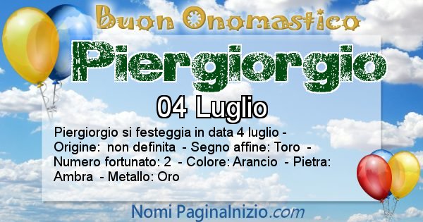 Piergiorgio - Onomastico del nome Piergiorgio