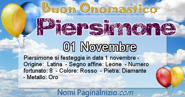 Piersimone - Onomastico del nome Piersimone