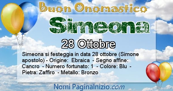 Simeona - Onomastico del nome Simeona