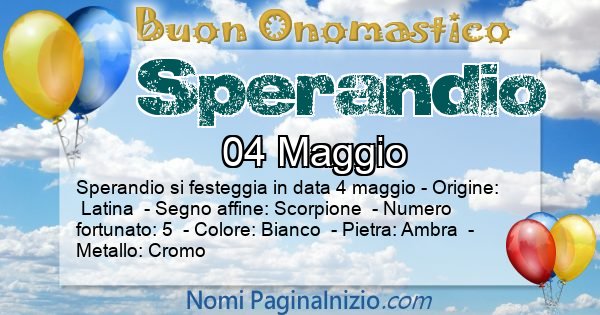 Sperandio - Onomastico del nome Sperandio