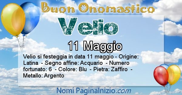 Velio - Onomastico del nome Velio