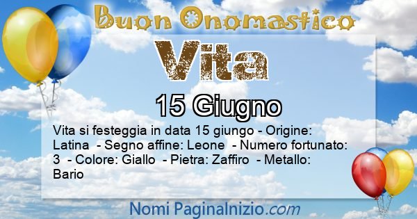 Vita - Onomastico del nome Vita