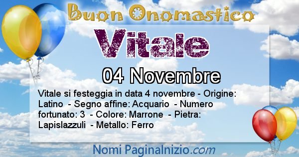 Vitale - Onomastico del nome Vitale