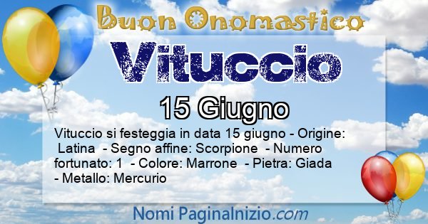 Vituccio - Onomastico del nome Vituccio