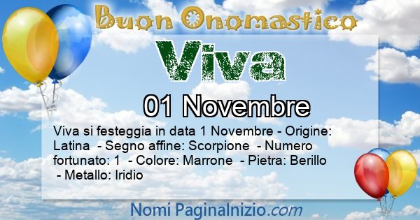 Viva - Onomastico del nome Viva