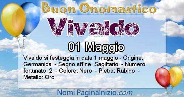 Vivaldo - Onomastico del nome Vivaldo