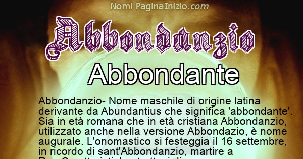 Abbondanzio - Significato reale del nome Abbondanzio