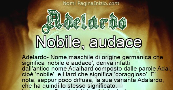 Adelardo - Significato reale del nome Adelardo