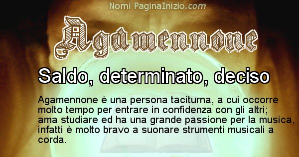 Agamennone - Significato reale del nome Agamennone