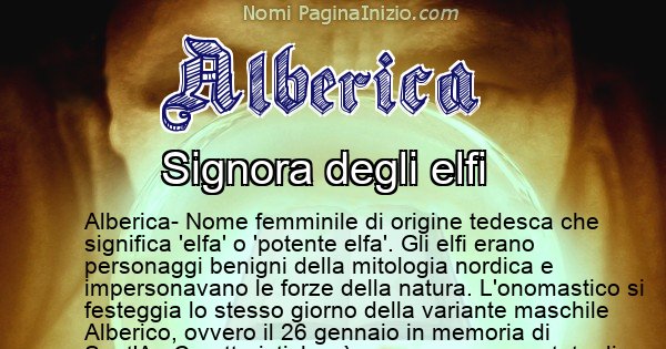 Alberica - Significato reale del nome Alberica