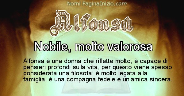 Alfonsa - Significato reale del nome Alfonsa