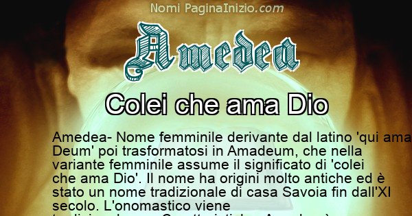 Amedea - Significato reale del nome Amedea