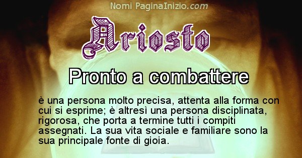 Ariosto - Significato reale del nome Ariosto