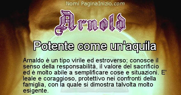 Arnold - Significato reale del nome Arnold