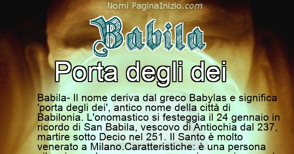 Babila - Significato reale del nome Babila