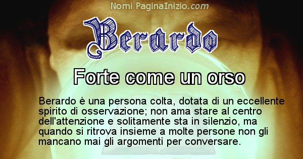 Berardo - Significato reale del nome Berardo