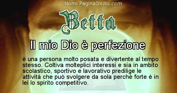 Betta - Significato reale del nome Betta